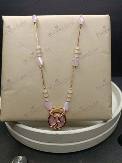 THE EMERALD EYE MOP ROSEGOLD NECKLACE