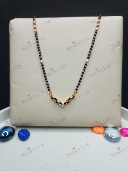 CHEVRON SPARKLE ROSE GOLD MANGALSUTRA