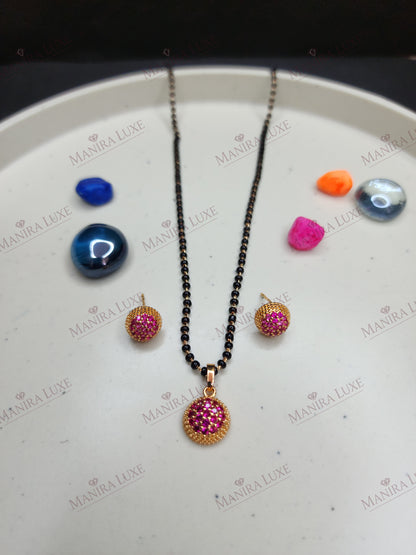 MANDALA EMERALD DROP GOLD MANGALSUTRA
