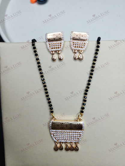 CURVILINEAR RADIANCE ROSE GOLD MANGALSUTRA