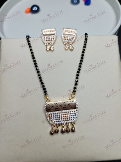 CURVILINEAR RADIANCE ROSE GOLD MANGALSUTRA