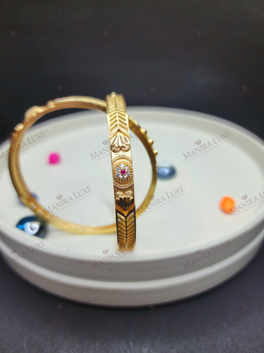 THE RUBY BLOOM GOLD BANGLES