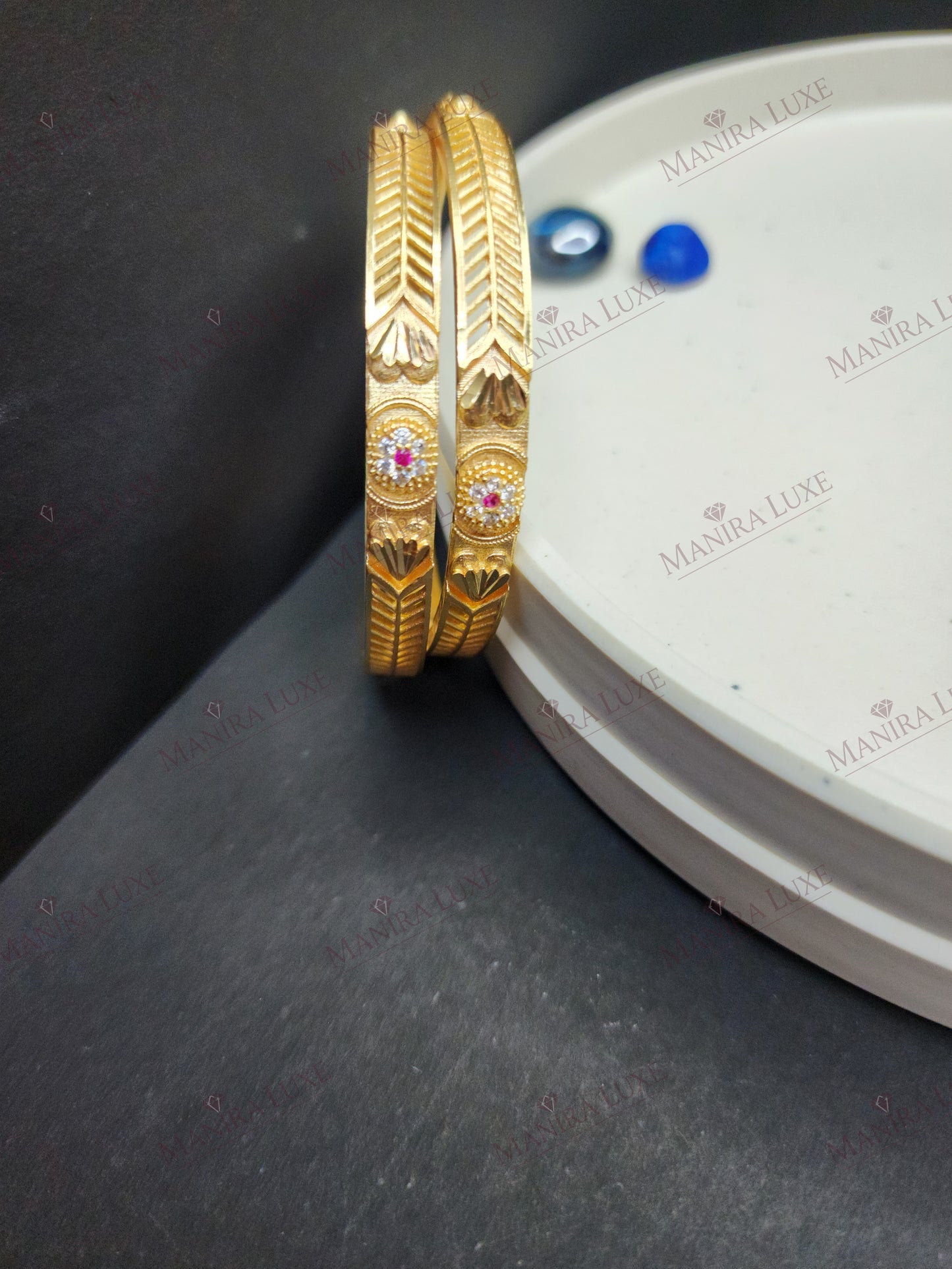 THE RUBY BLOOM GOLD BANGLES