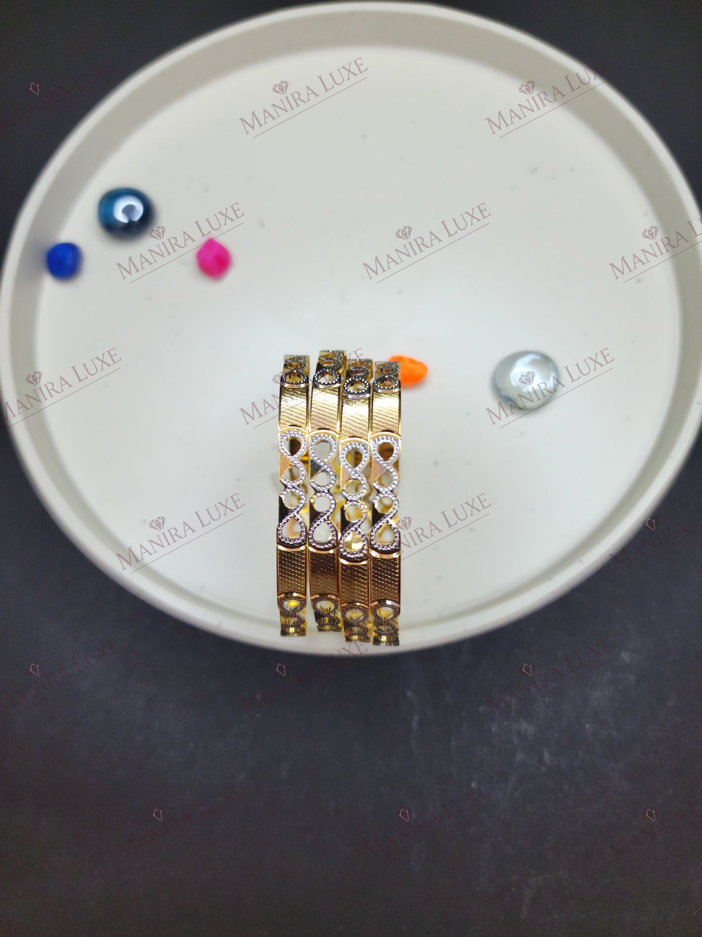 DEWDROP FILIGREE GOLD BANGLES