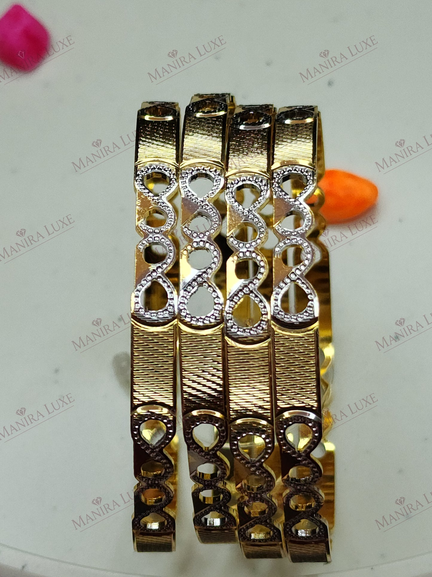DEWDROP FILIGREE GOLD BANGLES