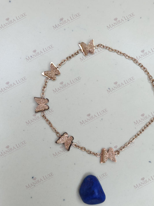 ROSEWOOD FLUTTER ROSE GLOD BRACELET