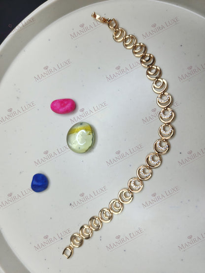 CRESCENT STARLIGHT GOLD BRACELET