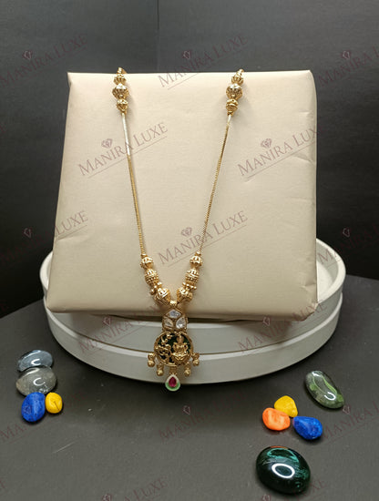LAKSHMI HERITAGE BRASS GOLD NECKLACE & EARRING SET