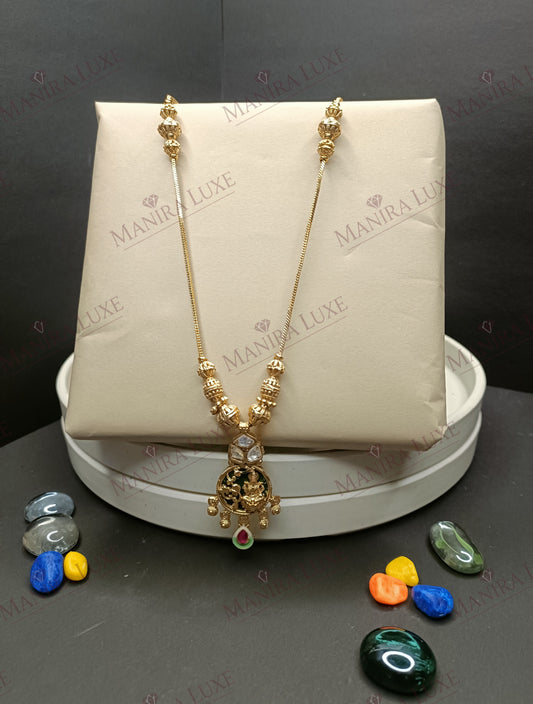 LAKSHMI HERITAGE BRASS GOLD NECKLACE & EARRING SET