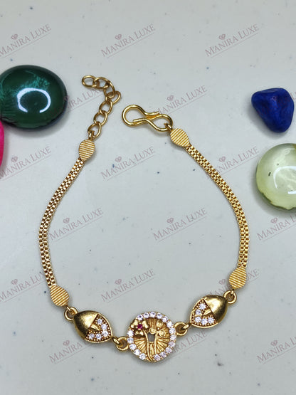 HONEYCOMB LINK GOLD BRACELET