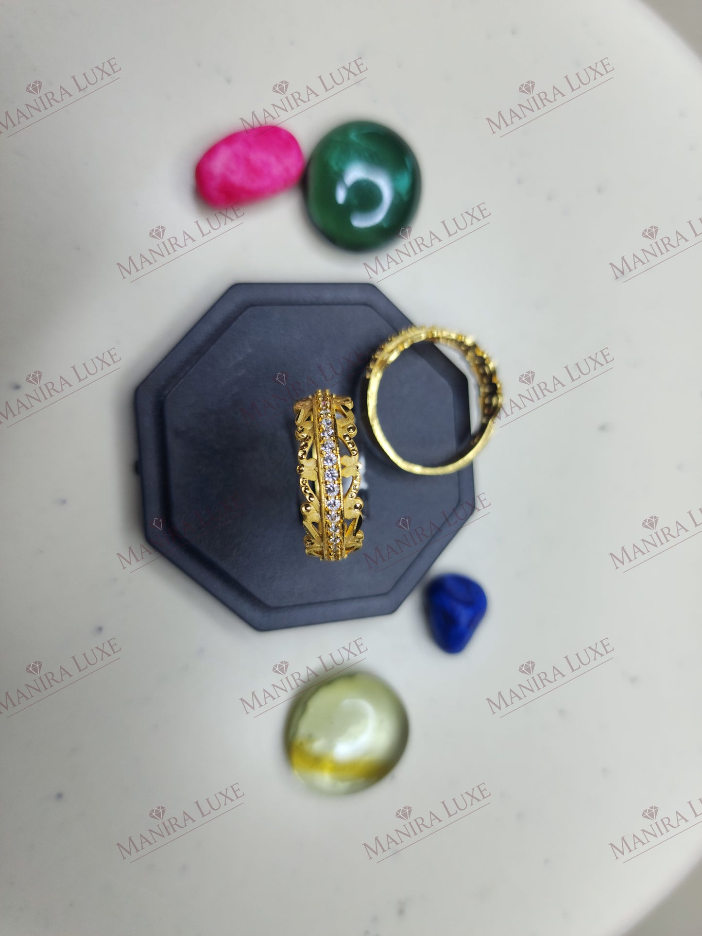 GOLDEN MARIGOLD LATTICE GOLD RING