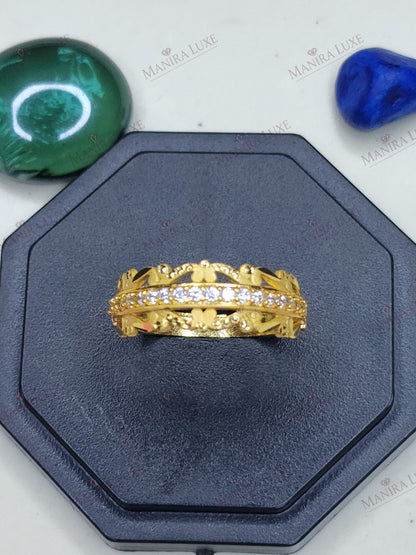 GOLDEN MARIGOLD LATTICE GOLD RING