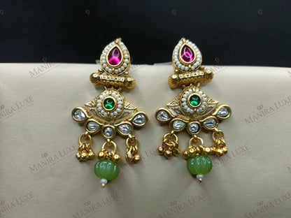 MAYURA BRASS GOLD ANTIQUE MALA SET