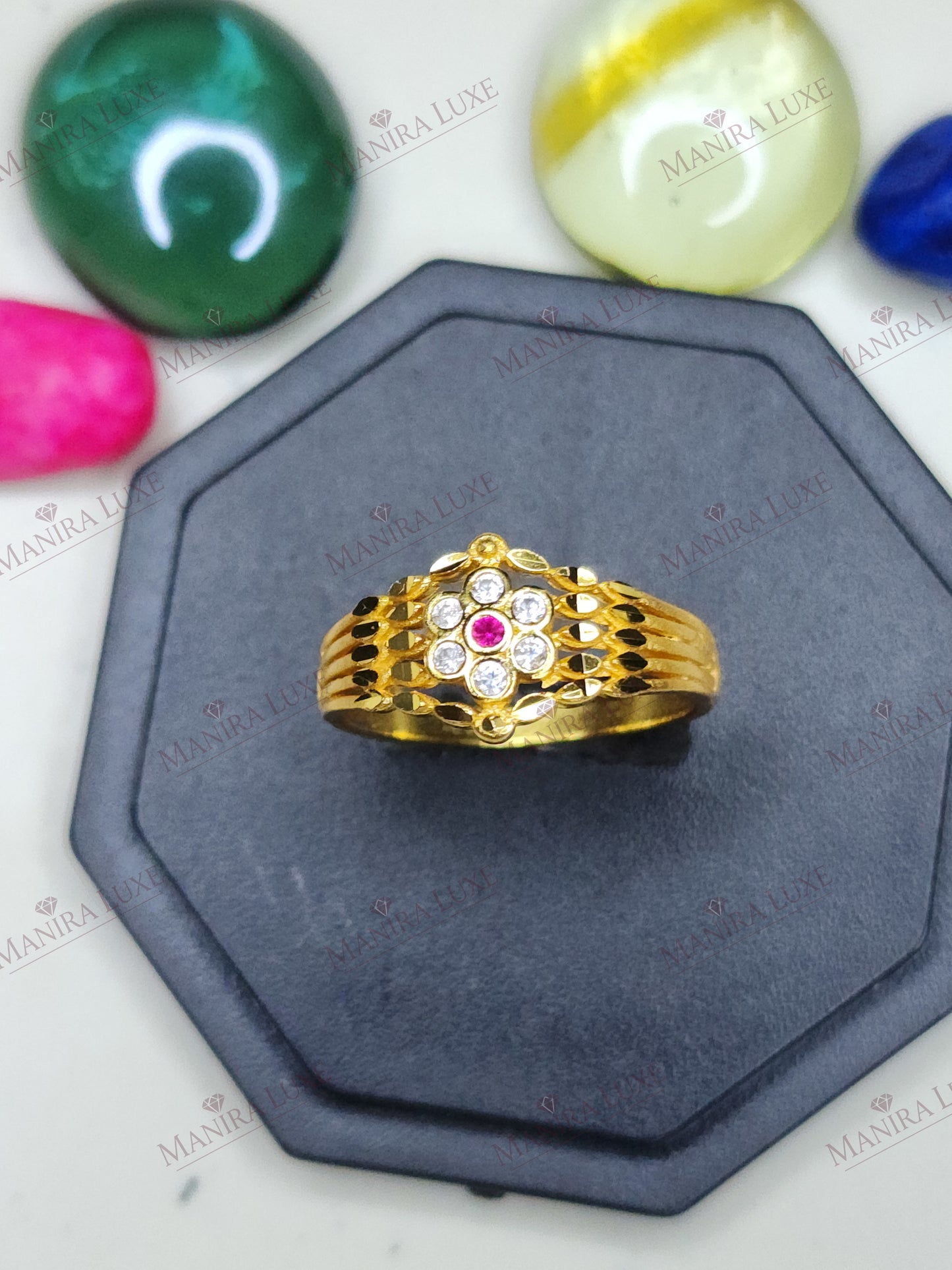 THE CRIMSON FLORET GOLD RING