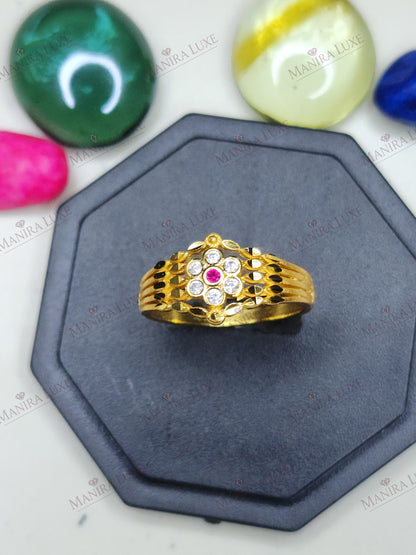 THE CRIMSON FLORET GOLD RING