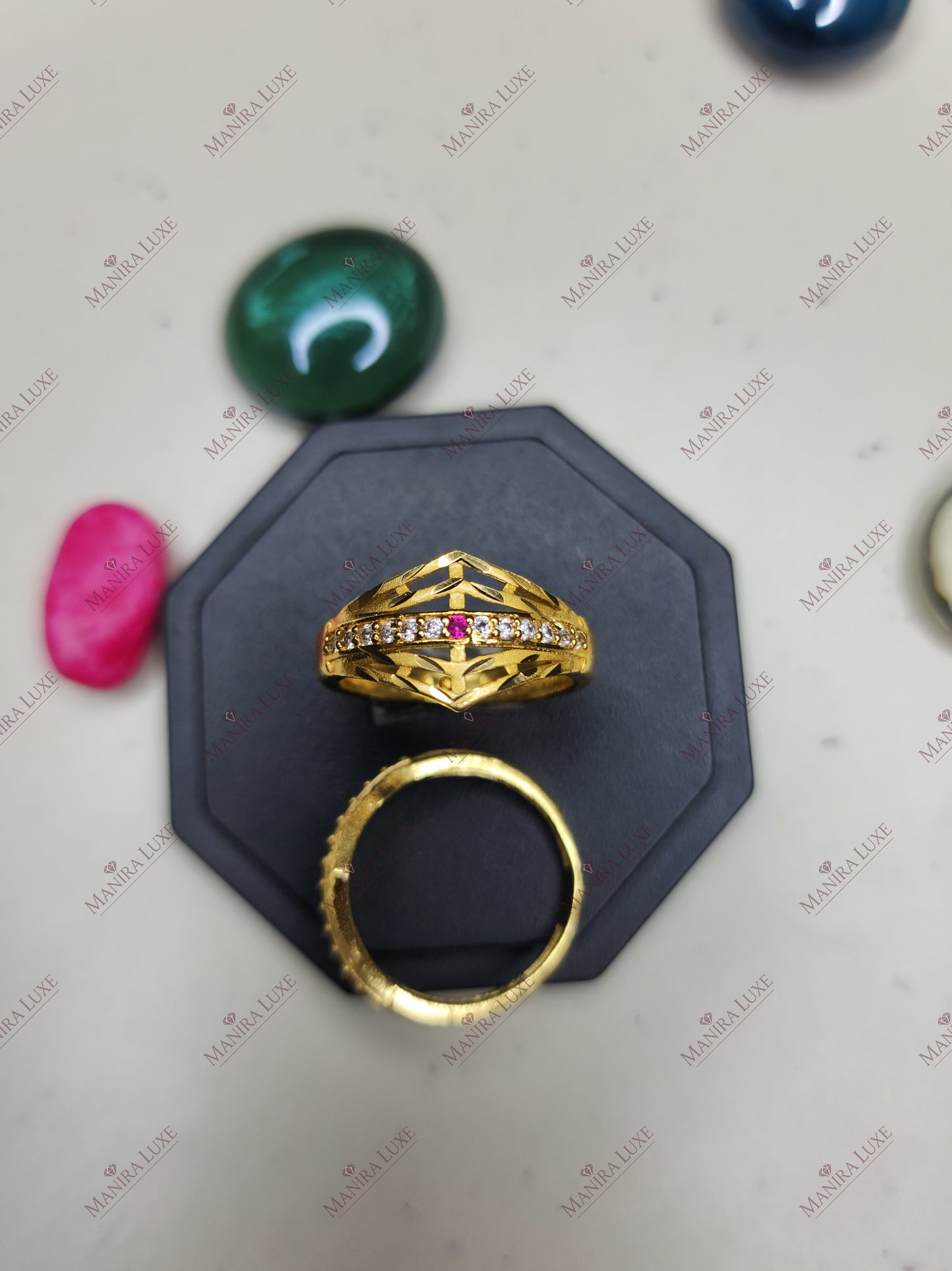 ROYAL LATTICE BAND GOLD RING