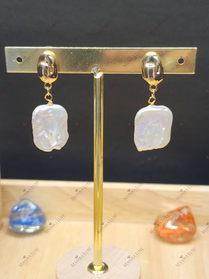 THE GEOMETRIC ORGANIC GOLD EARRINGS