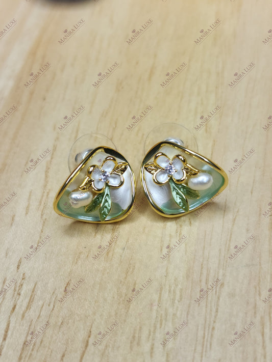 PETALS IN PROSE GOLD EARRNGS