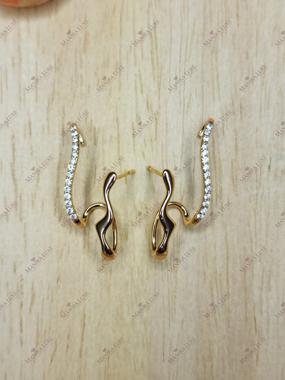 STAR-DUST STREAM GOLD EARRING