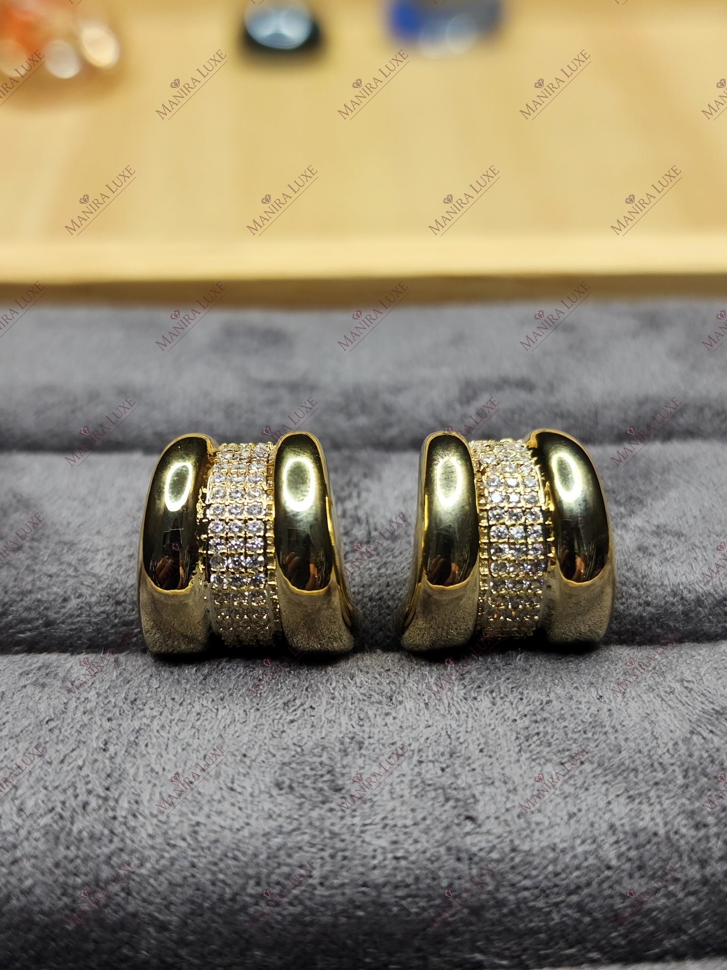 THE TRI-BAND DECO CRESTS EARRINGS