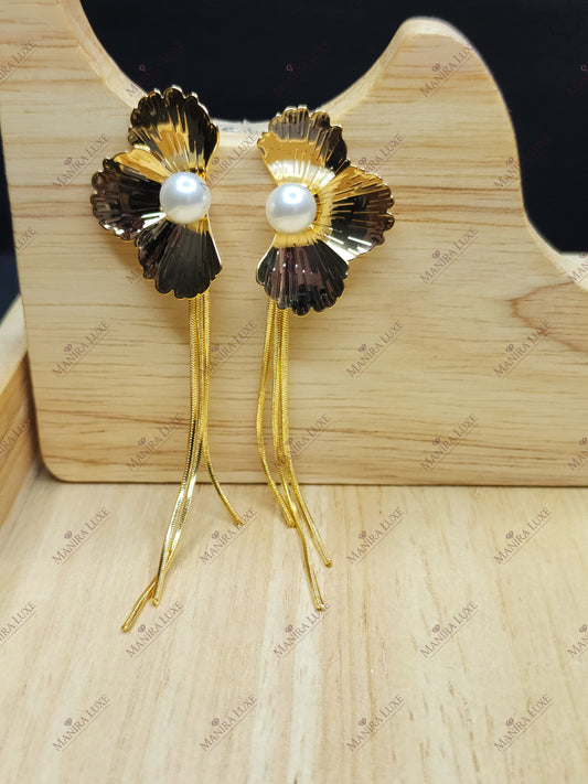GOLDEN NACRE DROPS GOLD EARRINGS