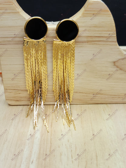 MIDNIGHT RAIN GOLD EARRINGS