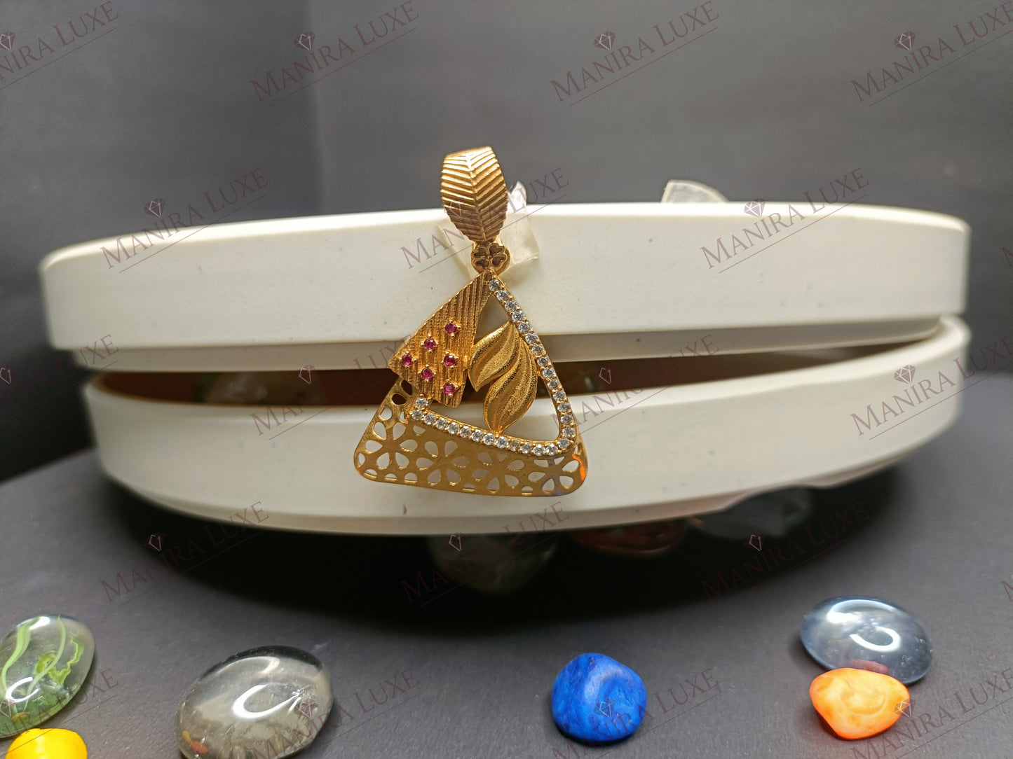 AURORA RUBY ROSE GOLD PENDANT & EARRING SET