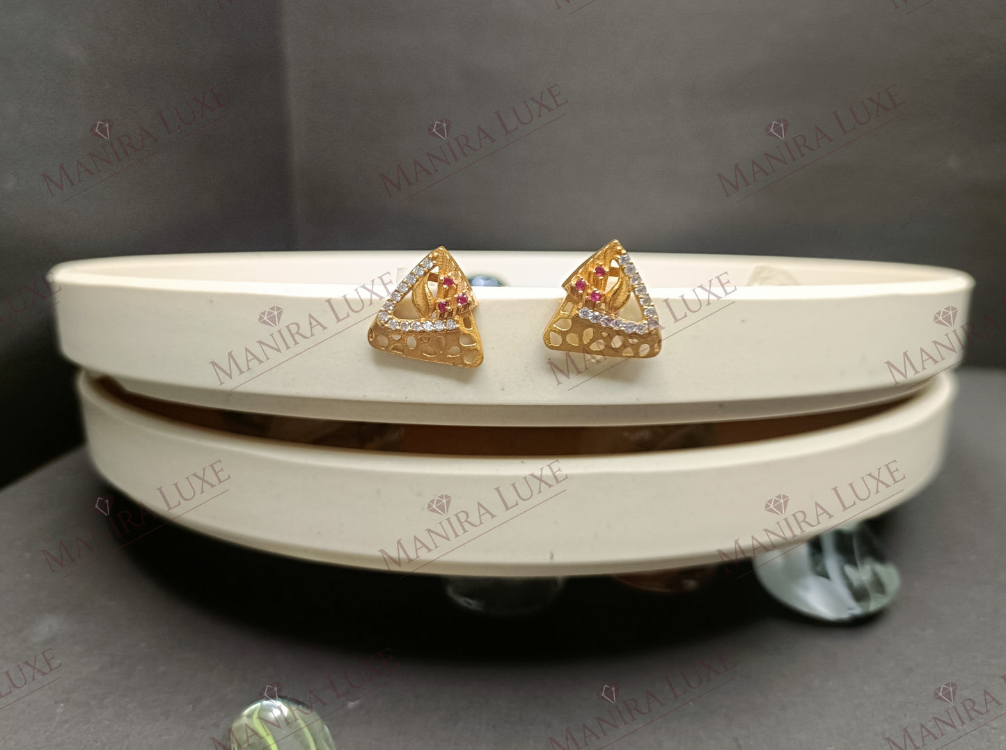 AURORA RUBY ROSE GOLD PENDANT & EARRING SET