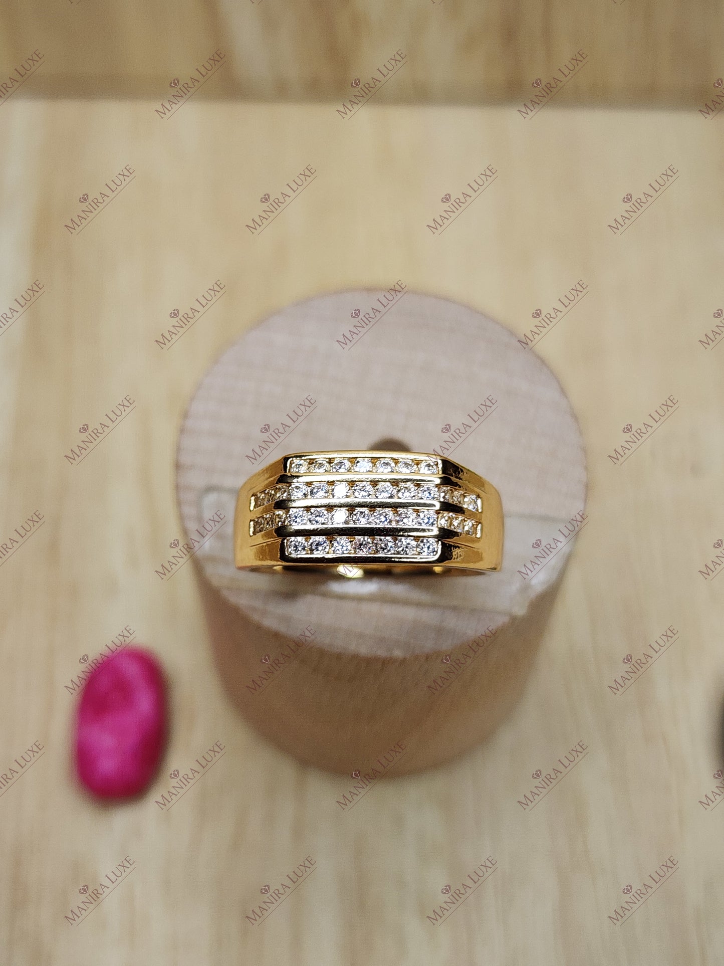 GILDED GRID GOLD RINGS