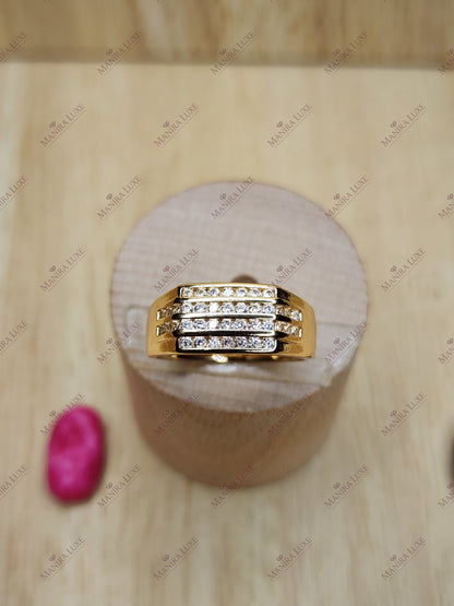 GILDED GRID GOLD RINGS