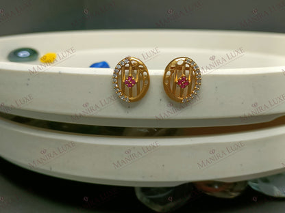 OVAL HARMONY ROSE GOLD PENDANT & EARRING SET