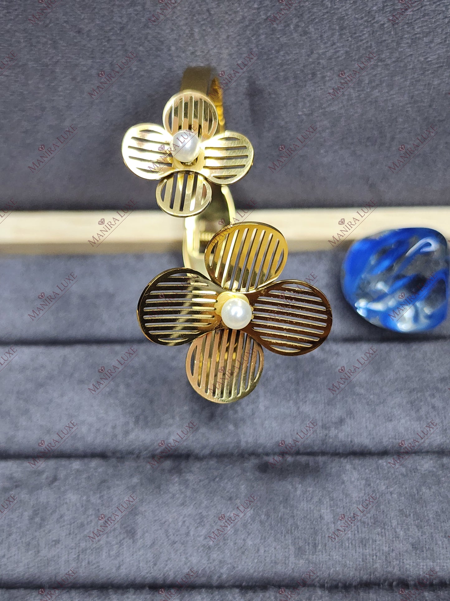 PETAL & PEARL LATTICE GOLD BRACELET