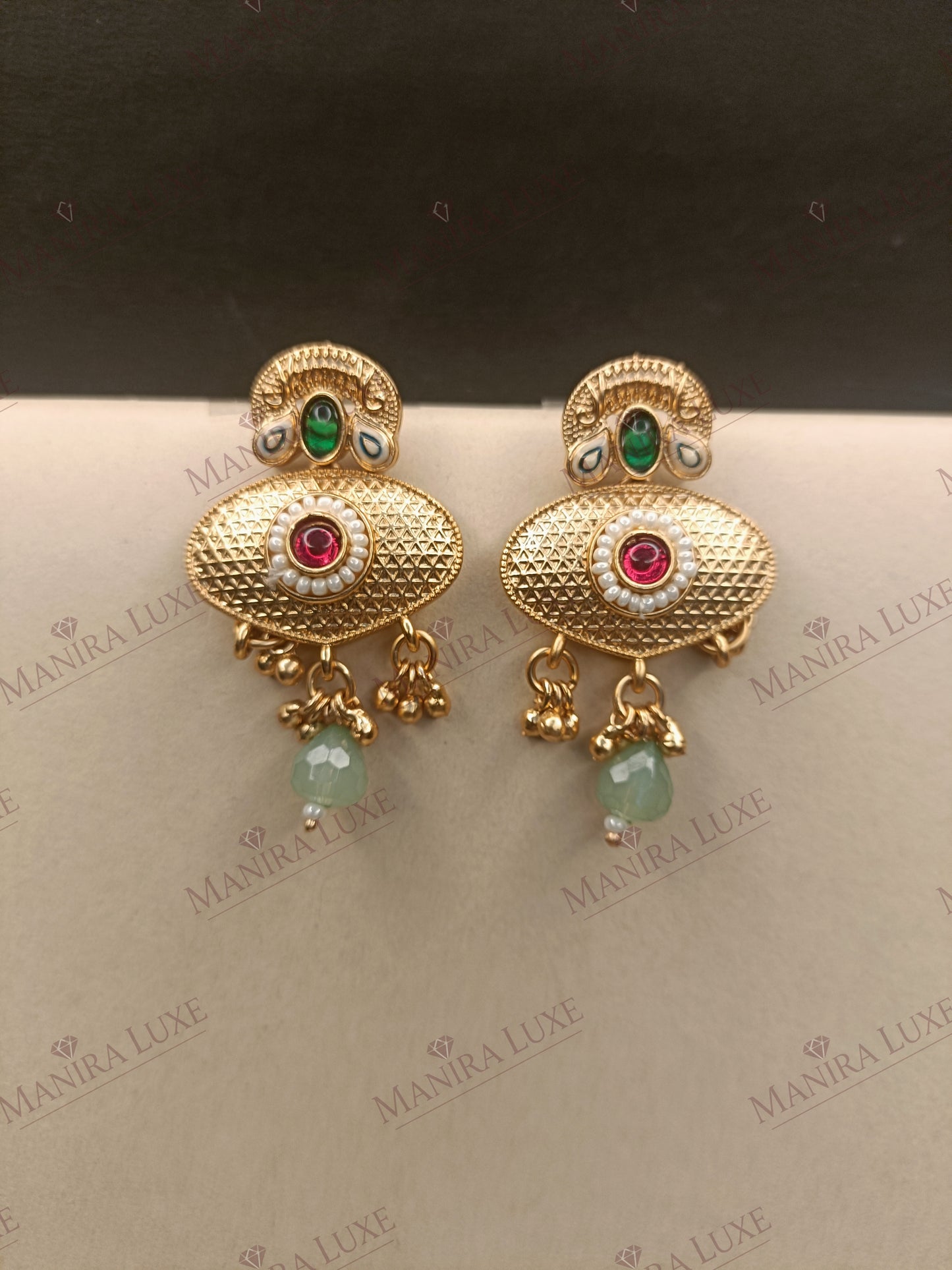 KUNDAN STYLE BRASS GOLD MANGALSUTRA SET