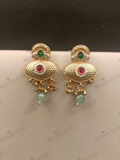 KUNDAN STYLE BRASS GOLD MANGALSUTRA SET