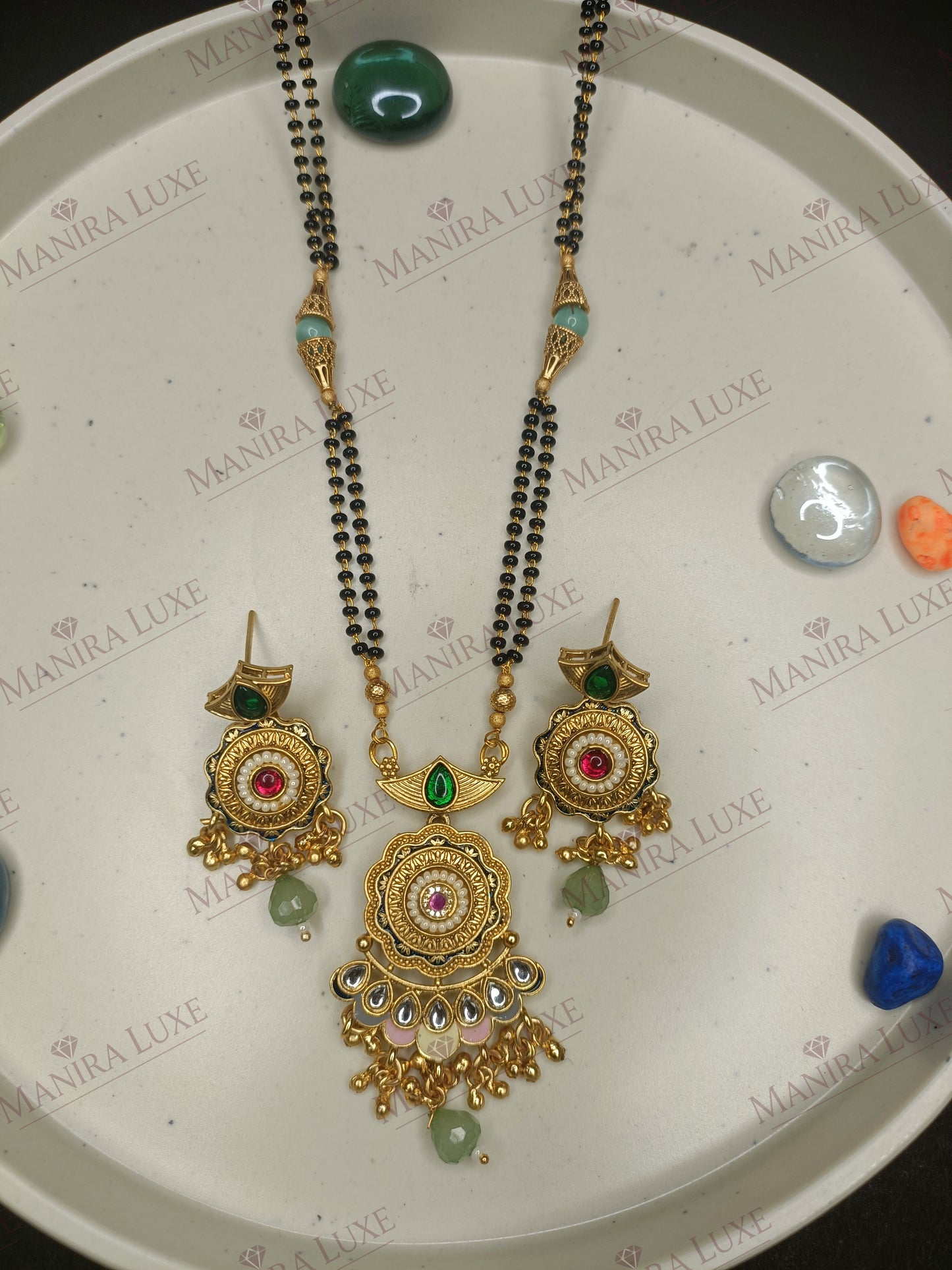 DHRUV TARA BRASS GOLD MANGALSUTRA SET
