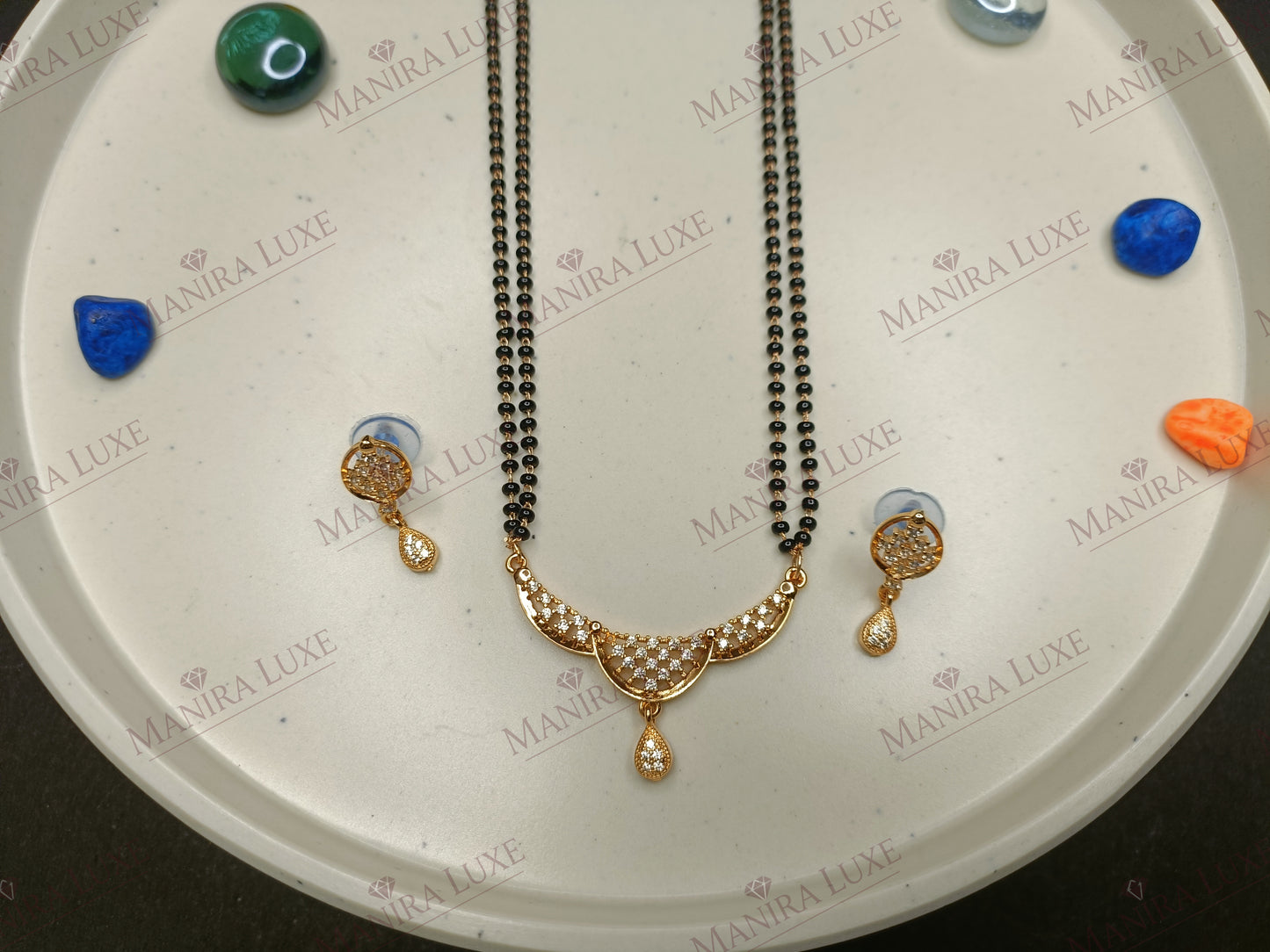 THE GEOMETRIC GLAMOUR ROSE GOLD MANGALSUTRA SET