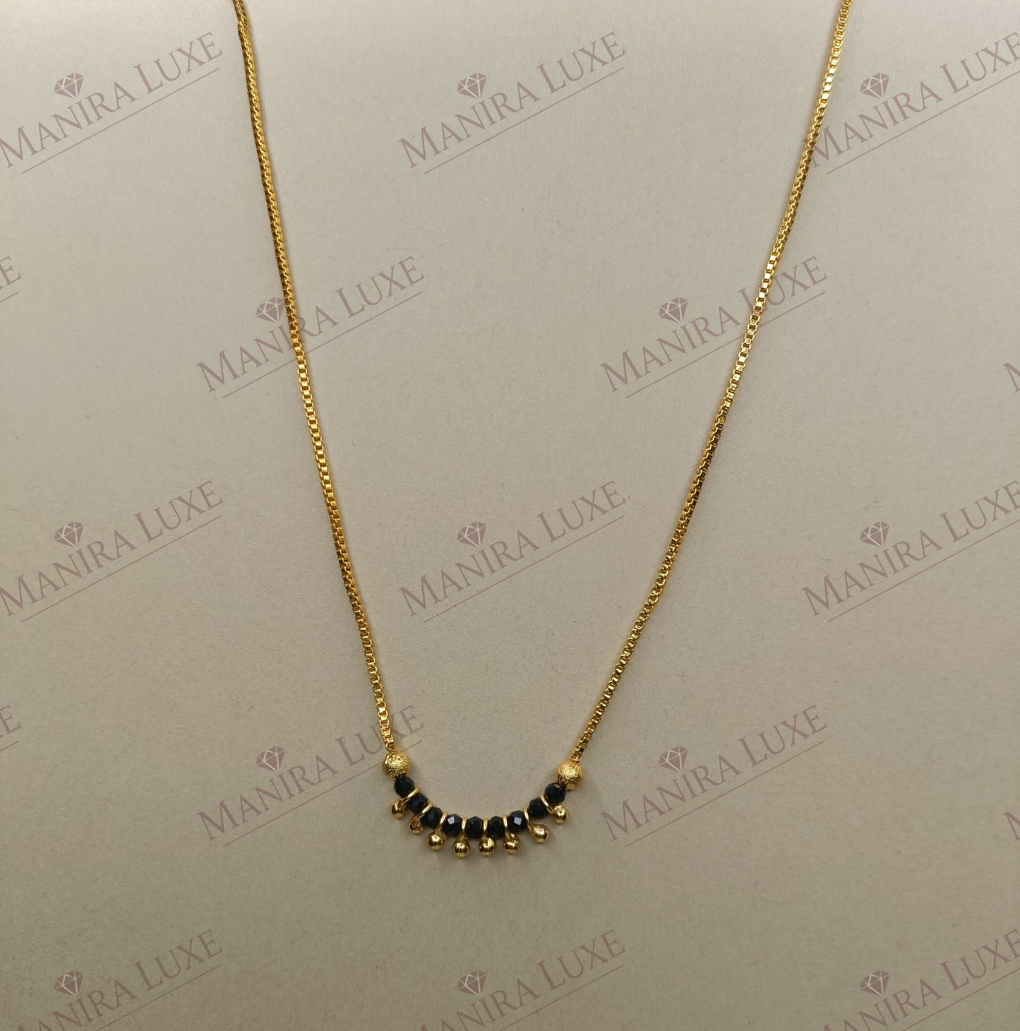 THE CRESCENT BEAD GOLD SHORT MANGALSUTRA