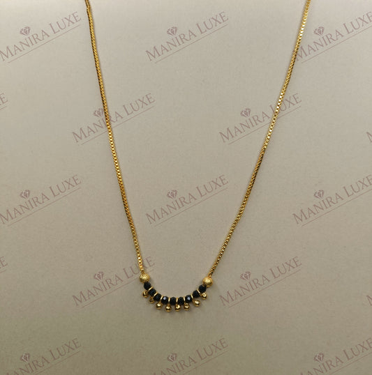 THE CRESCENT BEAD GOLD SHORT MANGALSUTRA
