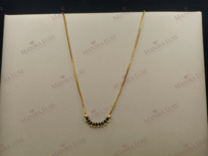THE CRESCENT BEAD GOLD SHORT MANGALSUTRA