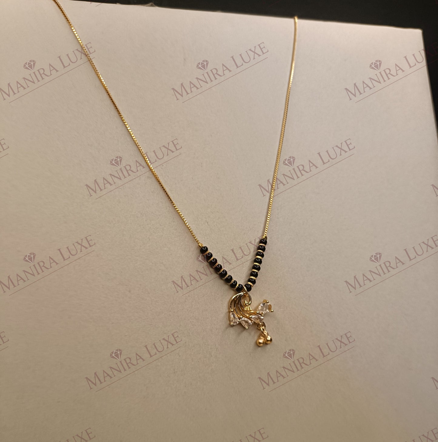 PETAL CASCADE GOLD SHORT MANGALSUTRA