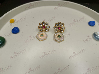 THE DECCAN DESIGNER GOLD CHOKER STYLE NECKLACE & EARRING SET