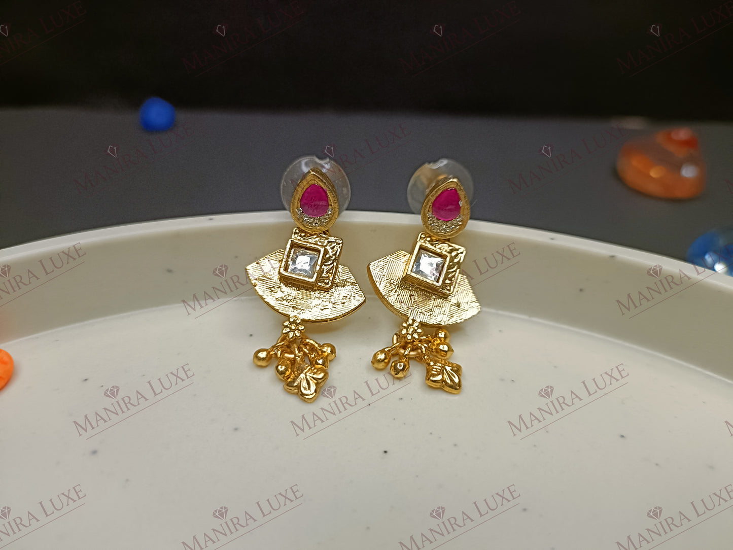 THE HAVELI GOLD CHOKER STYLE NECKLACE & EARRING SET
