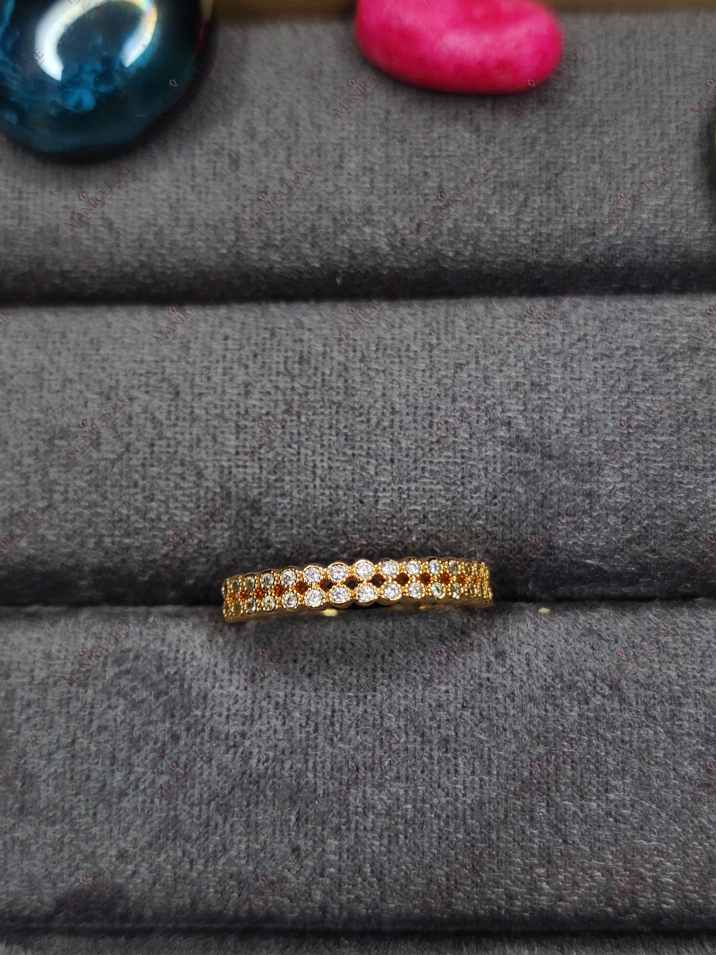 THE SUNSTONE ROW ROSE GOLD RING