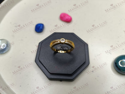 THE AURORA ACCENT ROSE GOLD RING