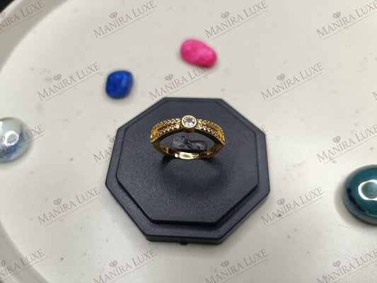 THE AURORA ACCENT ROSE GOLD RING