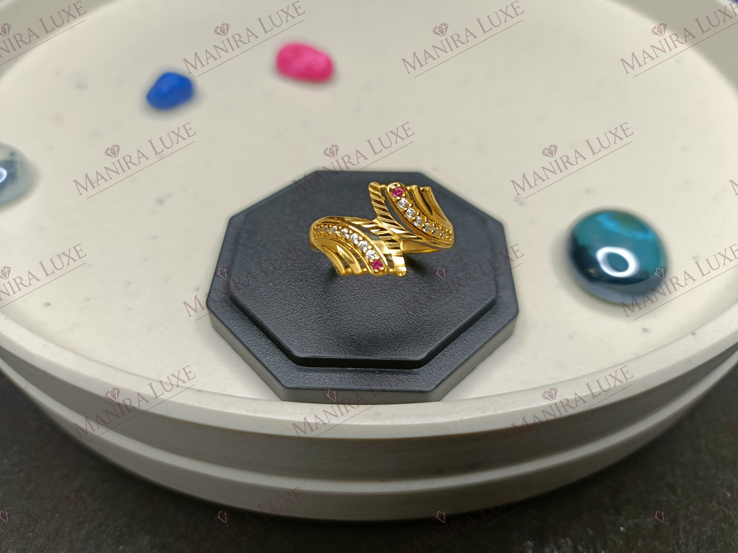THE DUAL LEAFY GOLD RING