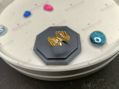 THE DUAL LEAFY GOLD RING