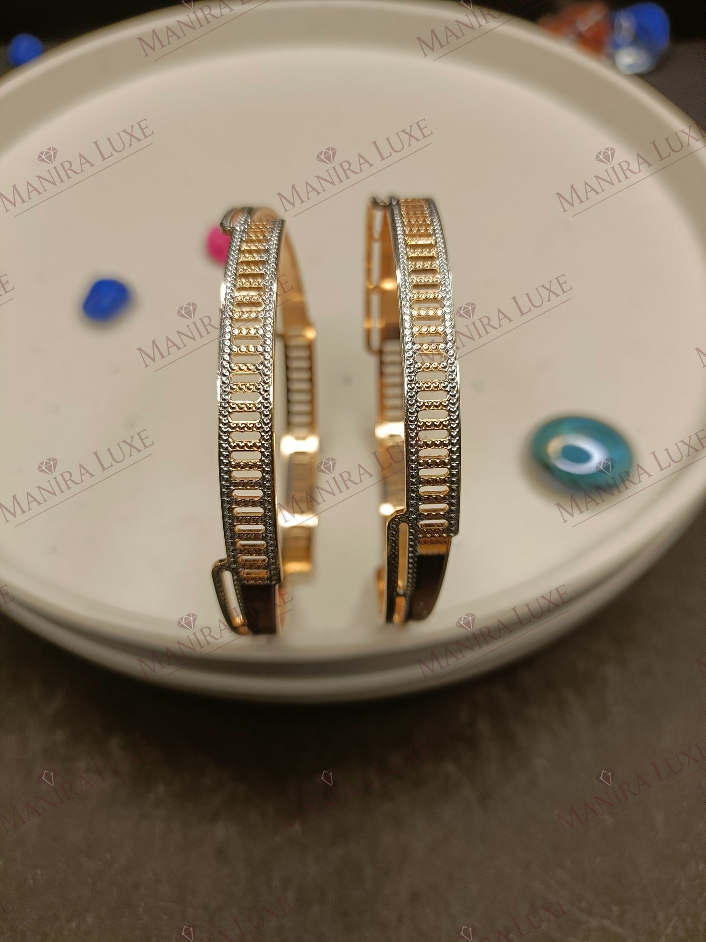 ARTISAN AURA CNC CARVED ROSE GOLD BANGLES
