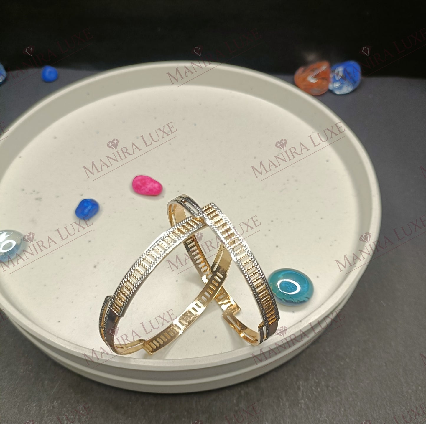 ARTISAN AURA CNC CARVED ROSE GOLD BANGLES
