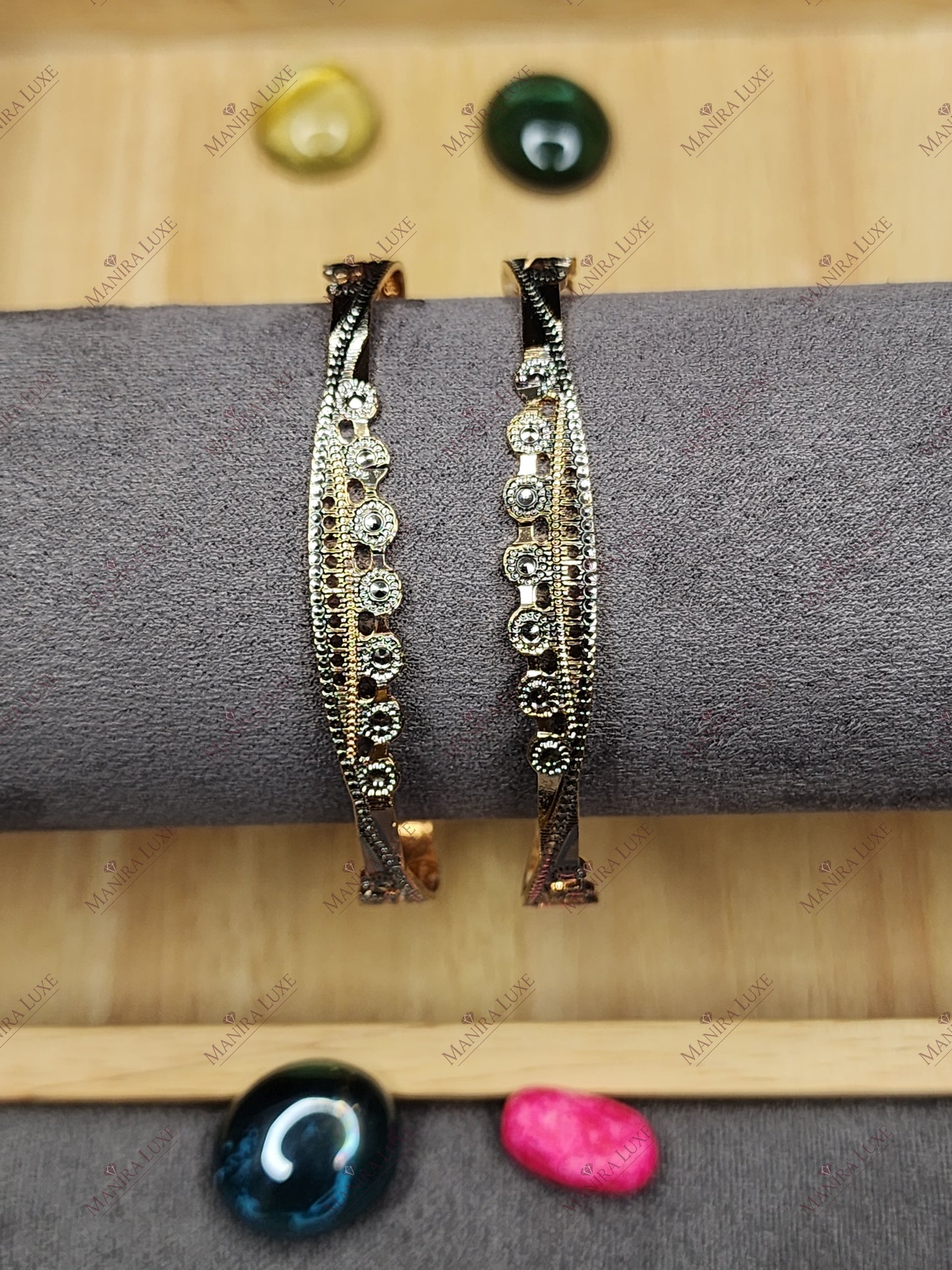 FILIGREE FROST CNC CARVED ROSE GOLD BANGLES